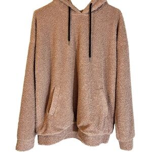 Ee:some Teddy Sherpa Hooded Pink Mauve Sweatshirt‎